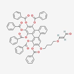 molecular formula C67H46O15 B13102780 Benzoicacid[(oxopropenyl)oxybutoxy]-triphenylenehexayl ester 
