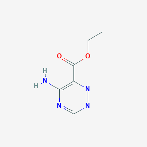 molecular formula C6H8N4O2 B13102795 Ethyl 5-amino-1,2,4-triazine-6-carboxylate 