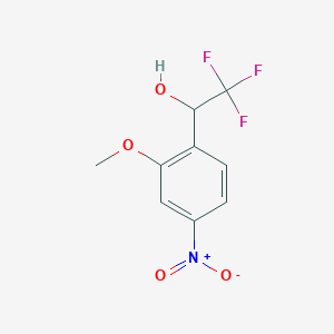 molecular formula C9H8F3NO4 B13102801 2,2,2-Trifluoro-1-(2-methoxy-4-nitrophenyl)ethanol 