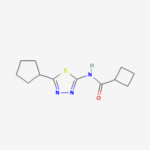 molecular formula C12H17N3OS B13102940 N-(5-cyclopentyl-1,3,4-thiadiazol-2-yl)cyclobutanecarboxamide 