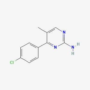 molecular formula C11H10ClN3 B13102946 4-(4-Chlorophenyl)-5-methylpyrimidin-2-amine CAS No. 874814-30-9