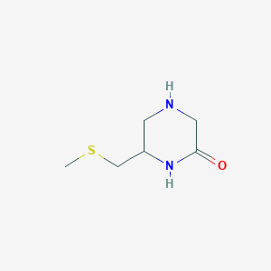 molecular formula C6H12N2OS B13102978 6-((Methylthio)methyl)piperazin-2-one 