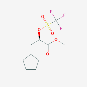 molecular formula C10H15F3O5S B13102984 (R)-Methyl 3-cyclopentyl-2-(((trifluoromethyl)sulfonyl)oxy)propanoate CAS No. 1174013-25-2