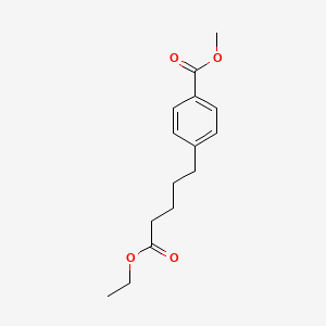 molecular formula C15H20O4 B13103080 Methyl 4-(5-ethoxy-5-oxopentyl)benzoate 