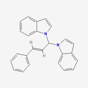 molecular formula C25H20N2 B13103151 1,1'-(3-Phenylallylidene)bis(1H-indole) CAS No. 93894-33-8
