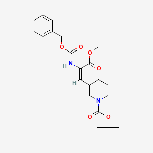 molecular formula C22H30N2O6 B13103320 tert-butyl 3-[(E)-3-methoxy-3-oxo-2-(phenylmethoxycarbonylamino)prop-1-enyl]piperidine-1-carboxylate 