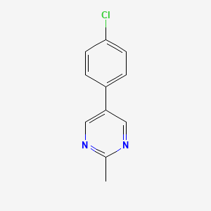 molecular formula C11H9ClN2 B13103348 5-(4-Chlorophenyl)-2-methylpyrimidine 