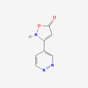 molecular formula C7H5N3O2 B13103356 3-(Pyridazin-4-yl)isoxazol-5-ol 