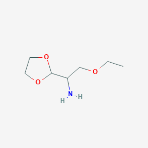 molecular formula C7H15NO3 B13103362 1-(1,3-Dioxolan-2-yl)-2-ethoxyethanamine 