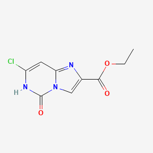 molecular formula C9H8ClN3O3 B13103385 Ethyl 7-chloro-5-hydroxyimidazo[1,2-c]pyrimidine-2-carboxylate 
