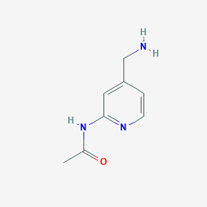 molecular formula C8H11N3O B13103408 N-(4-(Aminomethyl)pyridin-2-yl)acetamide 
