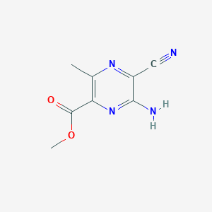 molecular formula C8H8N4O2 B13103409 Methyl 6-amino-5-cyano-3-methylpyrazine-2-carboxylate CAS No. 73198-31-9