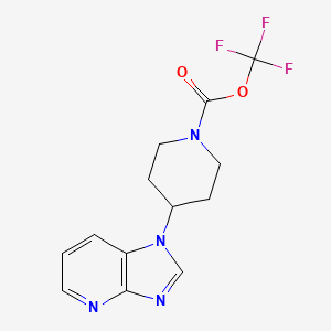 molecular formula C13H13F3N4O2 B13103469 Trifluoromethyl 4-(1H-imidazo[4,5-b]pyridin-1-yl)piperidine-1-carboxylate 