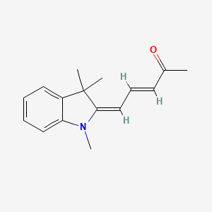 molecular formula C16H19NO B13103475 (3E,5E)-5-(1,3,3-Trimethyl-1,3-dihydro-2H-indol-2-ylidene)pent-3-EN-2-one 