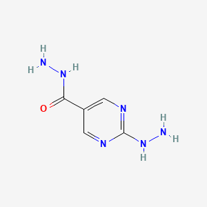 molecular formula C5H8N6O B13103482 2-Hydrazinylpyrimidine-5-carbohydrazide CAS No. 287714-38-9