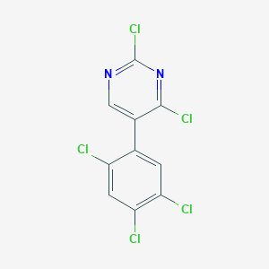 molecular formula C10H3Cl5N2 B13103493 2,4-Dichloro-5-(2,4,5-trichlorophenyl)pyrimidine 