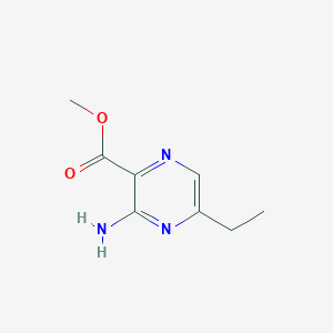 molecular formula C8H11N3O2 B13103497 Methyl 3-amino-5-ethylpyrazine-2-carboxylate CAS No. 20040-96-4