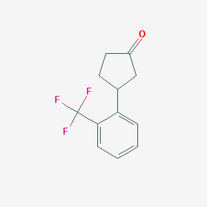 molecular formula C12H11F3O B13103518 3-(2-(Trifluoromethyl)phenyl)cyclopentanone 