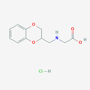 molecular formula C11H14ClNO4 B1310352 [(2,3-Dihydro-benzo[1,4]dioxin-2-ylmethyl)-amino]-acetic acid hydrochloride CAS No. 1052527-52-2