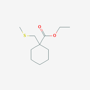 molecular formula C11H20O2S B13103529 Ethyl 1-((methylthio)methyl)cyclohexanecarboxylate 