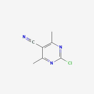 molecular formula C7H6ClN3 B13103538 2-Chloro-4,6-dimethylpyrimidine-5-carbonitrile 