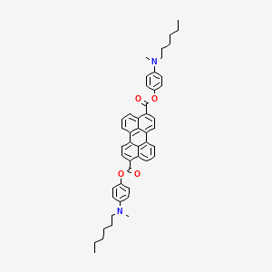 molecular formula C48H50N2O4 B13103563 Bis(4-(hexyl(methyl)amino)phenyl) perylene-3,9-dicarboxylate CAS No. 89133-10-8