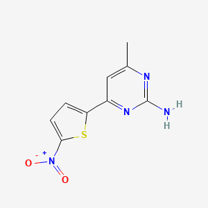 molecular formula C9H8N4O2S B13103674 4-Methyl-6-(5-nitrothiophen-2-yl)pyrimidin-2-amine CAS No. 913322-63-1