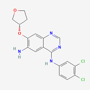 molecular formula C18H16Cl2N4O2 B13103737 (S)-N4-(3,4-Dichlorophenyl)-7-((tetrahydrofuran-3-yl)oxy)quinazoline-4,6-diamine 