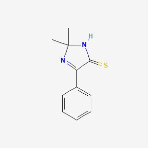 molecular formula C11H12N2S B1310375 2,2-dimethyl-4-phenyl-2,5-dihydro-1H-imidazole-5-thione CAS No. 4602-37-3