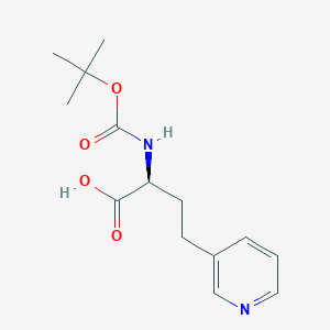 molecular formula C14H20N2O4 B13103761 (S)-2-((tert-Butoxycarbonyl)amino)-4-(pyridin-3-yl)butanoic acid 