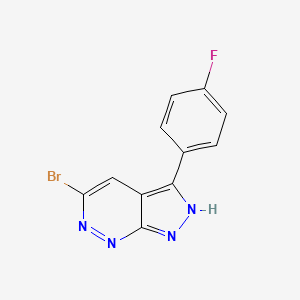 molecular formula C11H6BrFN4 B13103763 5-bromo-3-(4-fluorophenyl)-2H-pyrazolo[3,4-c]pyridazine 