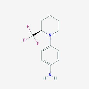 molecular formula C12H15F3N2 B13103780 (R)-4-(2-Trifluoromethyl-piperidin-1-yl)-aniline 