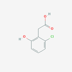 molecular formula C8H7ClO3 B13103788 2-(2-Chloro-6-hydroxyphenyl)acetic acid 
