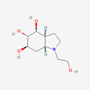 molecular formula C10H19NO4 B13103794 (3AR,4S,5S,6R,7aR)-1-(2-hydroxyethyl)octahydro-1H-indole-4,5,6-triol 