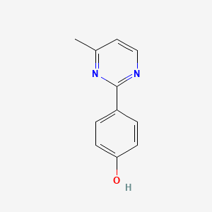 molecular formula C11H10N2O B13103798 4-(4-Methylpyrimidin-2-yl)phenol 