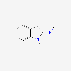 molecular formula C10H12N2 B13103827 N-(1-Methylindolin-2-ylidene)methanamine 