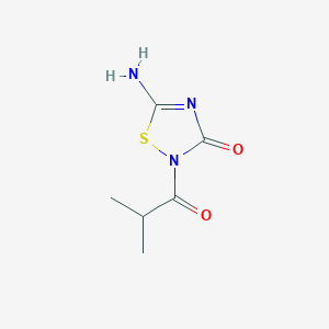 molecular formula C6H9N3O2S B13103834 5-Amino-2-isobutyryl-1,2,4-thiadiazol-3(2H)-one 