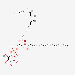 molecular formula C43H79O13P B13103857 myo-Inositol, 1-((2R)-3-((1-oxohexadecyl)oxy)-2-(((9Z,12Z)-1-oxo-9,12-octadecadienyl)oxy)propyl hydrogen phosphate) CAS No. 88542-99-8