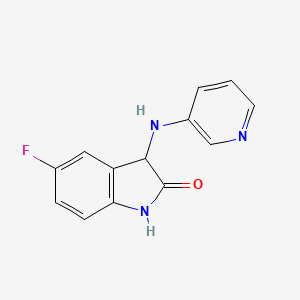 molecular formula C13H10FN3O B13103865 5-Fluoro-3-(pyridin-3-ylamino)indolin-2-one 