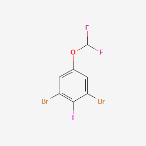 molecular formula C7H3Br2F2IO B13103891 1,3-Dibromo-5-difluoromethoxy-2-iodobenzene 