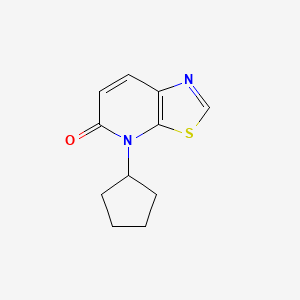 molecular formula C11H12N2OS B13103907 4-Cyclopentylthiazolo[5,4-b]pyridin-5(4H)-one CAS No. 1956379-86-4