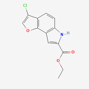 molecular formula C13H10ClNO3 B13103923 Ethyl 3-chloro-6H-furo[2,3-E]indole-7-carboxylate 
