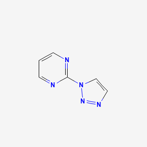 molecular formula C6H5N5 B13103965 2-(1H-1,2,3-Triazol-1-yl)pyrimidine 