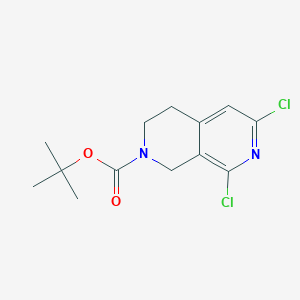 molecular formula C13H16Cl2N2O2 B13103993 tert-Butyl 6,8-dichloro-3,4-dihydro-2,7-naphthyridine-2(1H)-carboxylate 