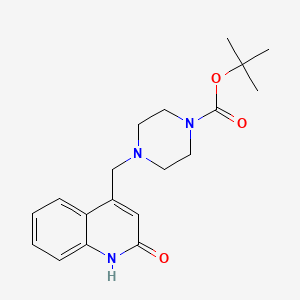 molecular formula C19H25N3O3 B13104002 tert-Butyl 4-((2-oxo-1,2-dihydroquinolin-4-yl)methyl)piperazine-1-carboxylate CAS No. 1159826-01-3