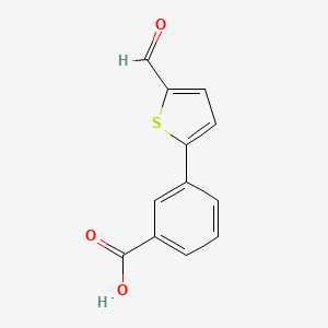 molecular formula C12H8O3S B1310412 3-(5-Formyl-thiophen-2-yl)-benzoic acid CAS No. 606970-74-5