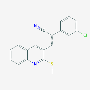 molecular formula C19H13ClN2S B1310415 2-(3-Chlorophenyl)-3-(2-methylsulfanylquinolin-3-yl)prop-2-enenitrile 