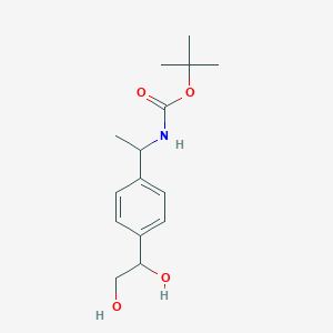 molecular formula C15H23NO4 B13104155 tert-Butyl (1-(4-(1,2-dihydroxyethyl)phenyl)ethyl)carbamate 