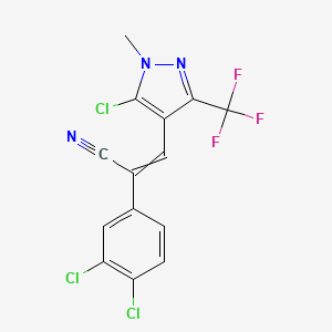 molecular formula C14H7Cl3F3N3 B1310417 (Z)-3-[5-chloro-1-methyl-3-(trifluoromethyl)-1H-pyrazol-4-yl]-2-(3,4-dichlorophenyl)-2-propenenitrile 