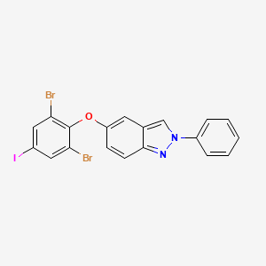 molecular formula C19H11Br2IN2O B13104187 5-(2,6-Dibromo-4-iodophenoxy)-2-phenyl-2H-indazole CAS No. 918946-31-3